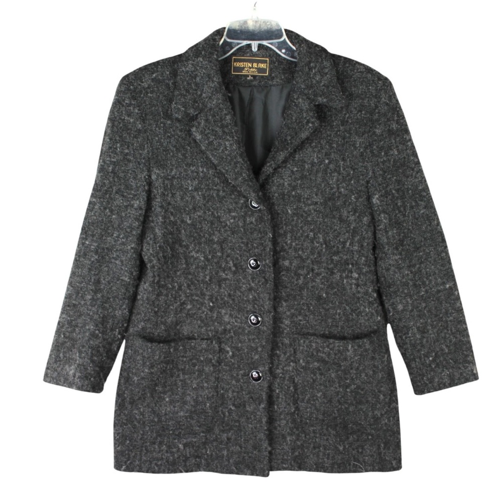 Vintage Kristen Blake Wool Blend Coat Women Gray PS Made In USA